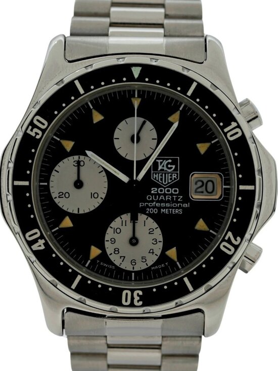 Tag Heuer 37mm Men\'s 2000 Series Chronograph Black Dial Watch! Ref: 273.206! main image 8